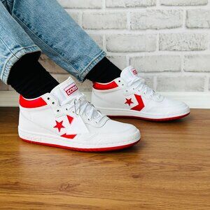 ⭐⭐Converse  Fastbreak Pro Mid Leather Sz 7 Women's Shoes Skate White Red A10200C
